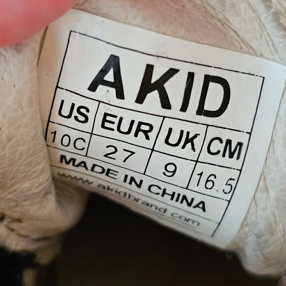 AKID Kids Black Denim Pearly Studded Boots Lace-Up & Side Zipper Size 10C - Picture 4 of 10